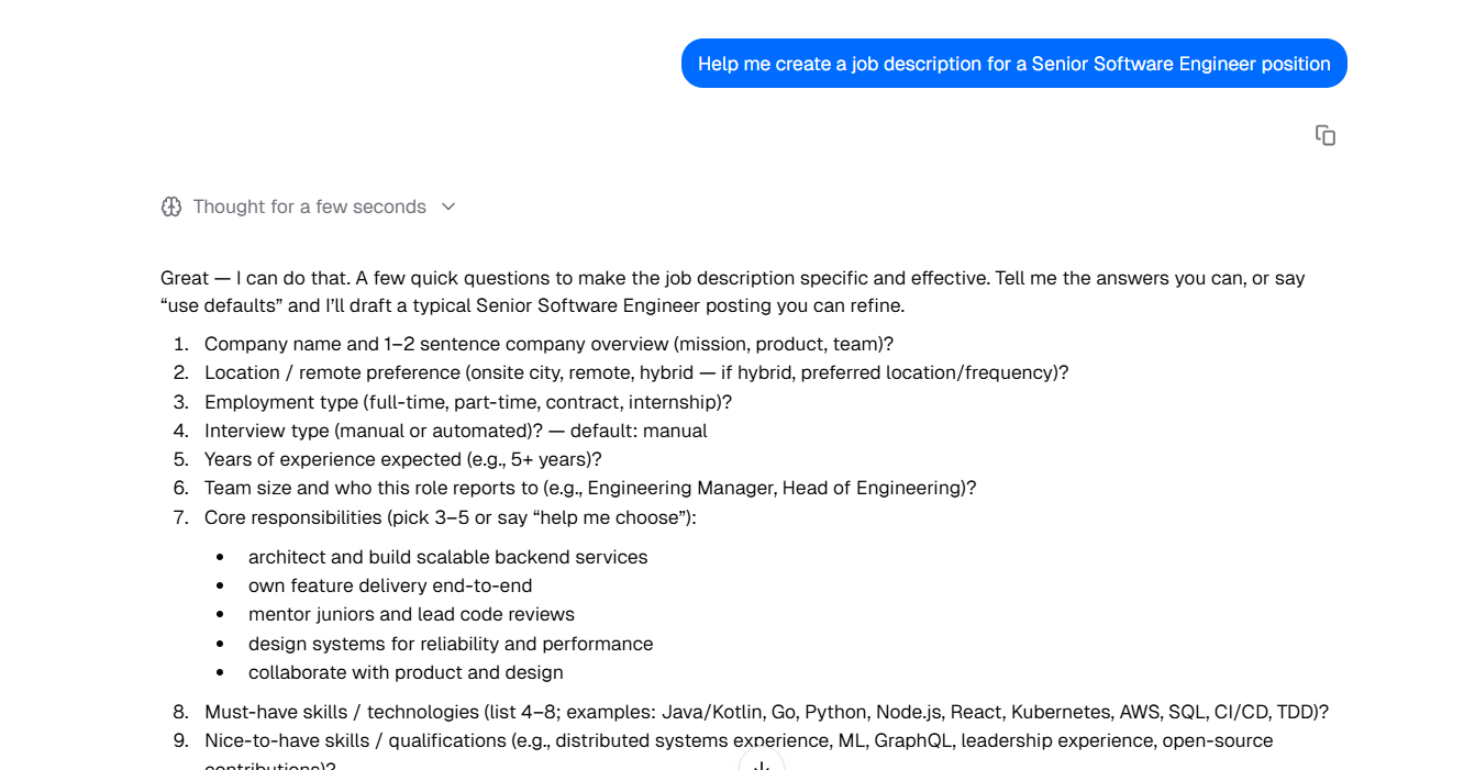 Interview Type Chat